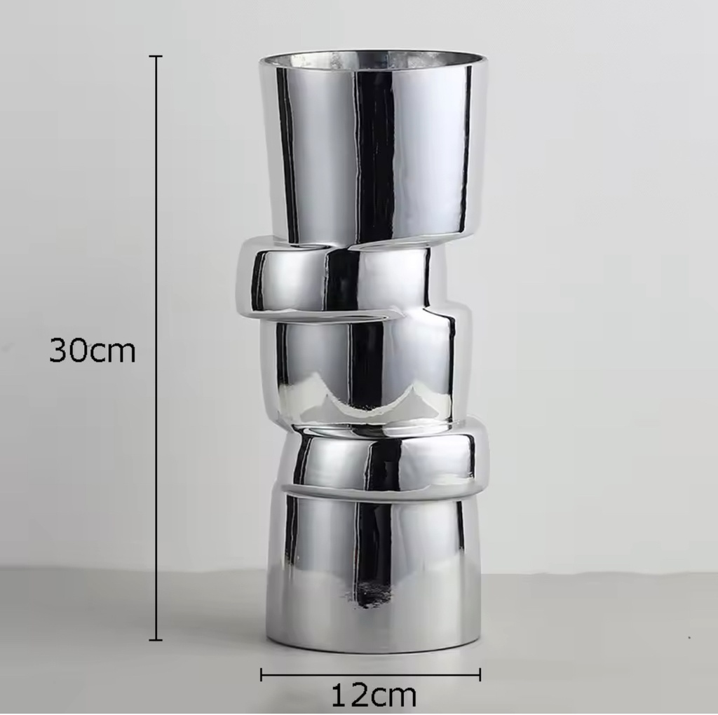 Sliced Silver Vase