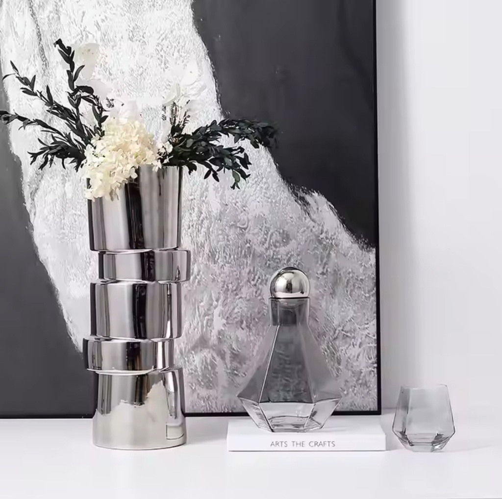 Sliced Silver Vase