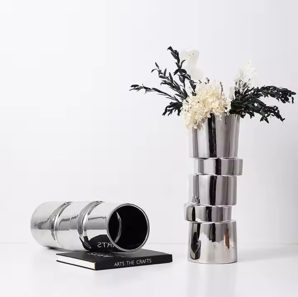 Sliced Silver Vase