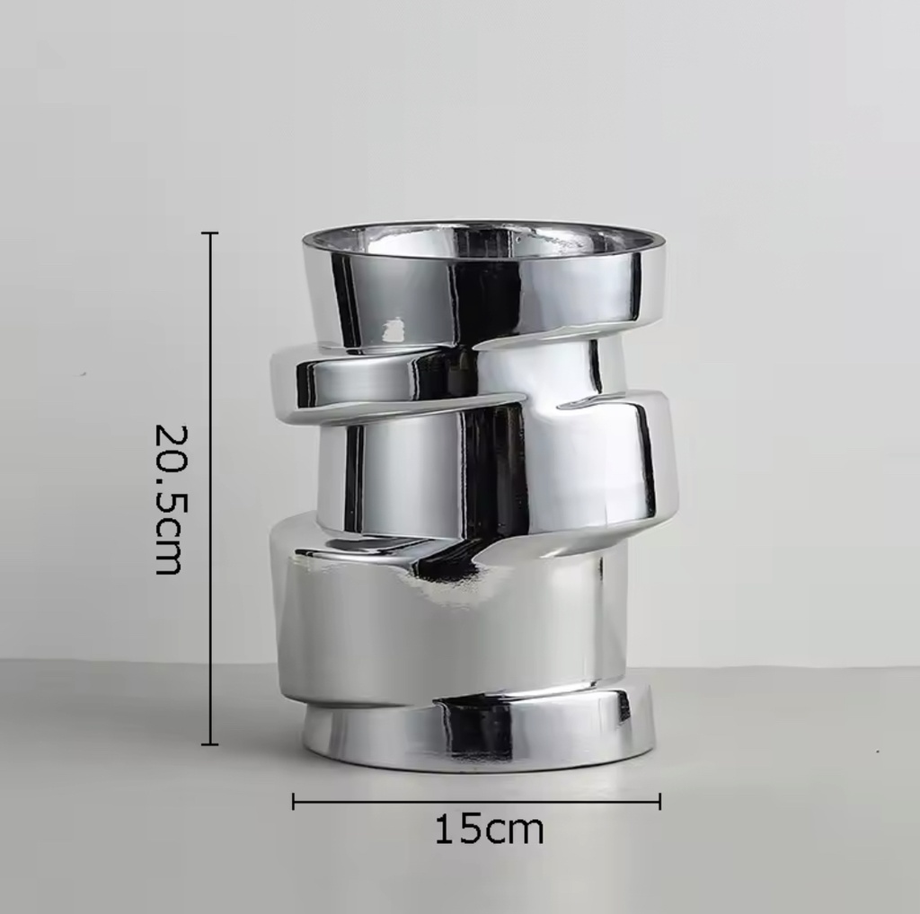 Sliced Silver Vase