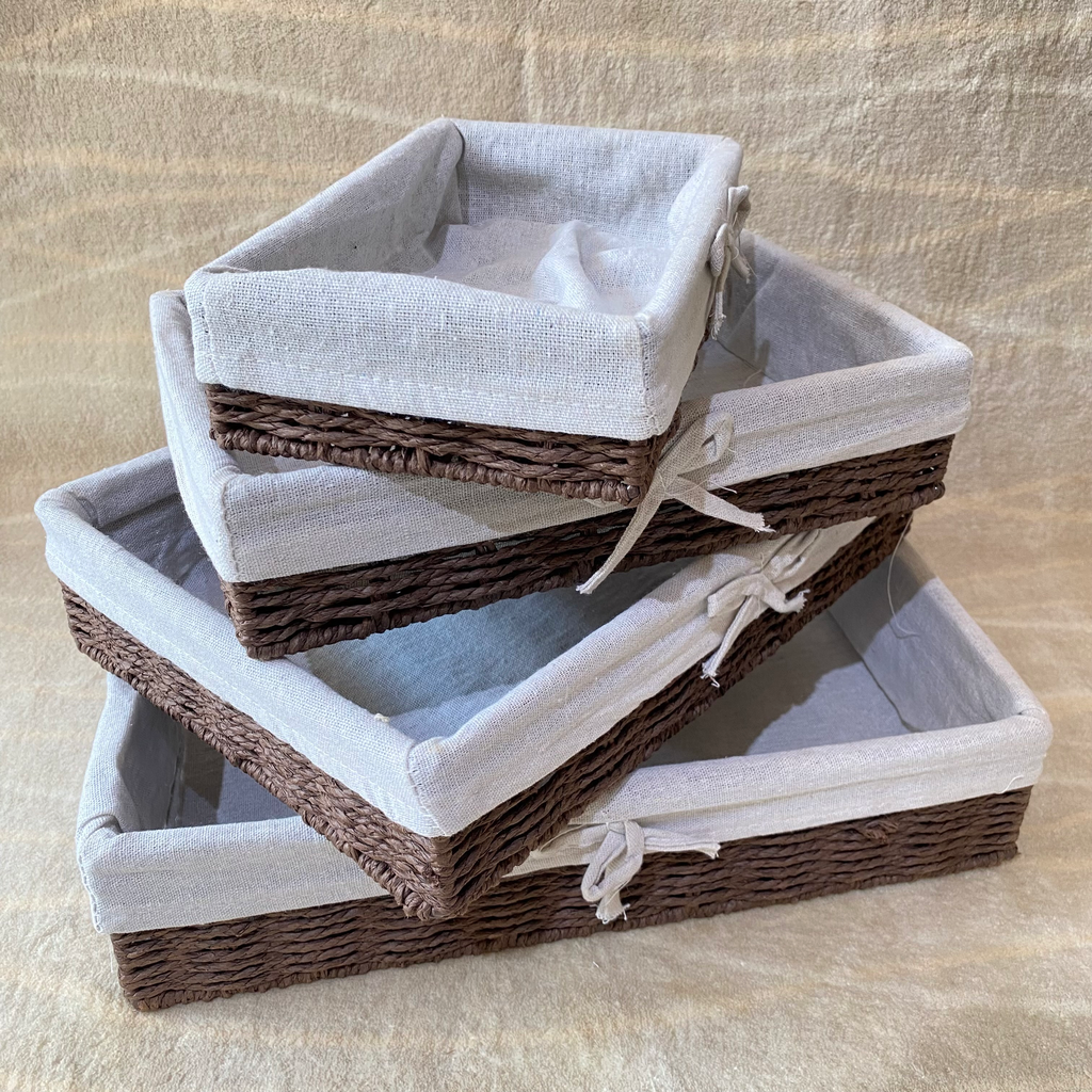 Linen Woven Basket Set