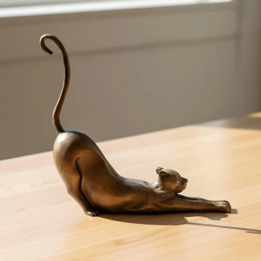 Bronze Cat Sculpture 