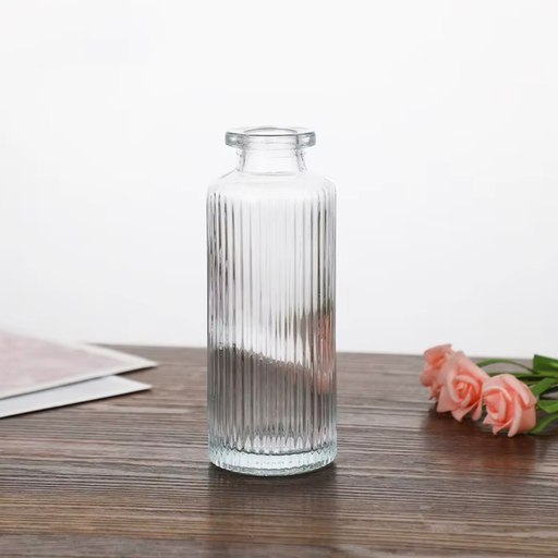 Tia Ribbed Glass Vase